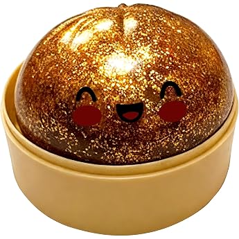 Squishy Dumpling Glitter, Cute Dumpling Glitter Squishy with Steamer | Dumpling Squishy Mystery Rainbow Glitter Dumplings wit