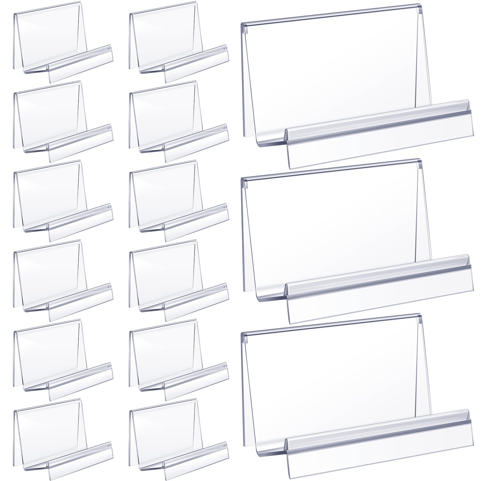 Qunclay 15 Pcs Clear Acrylic Purse Display Stand Wallet Glasses Card Holder Clutches Organizer for Bag Cards, 5.5 x 3.3 x 3 Inch