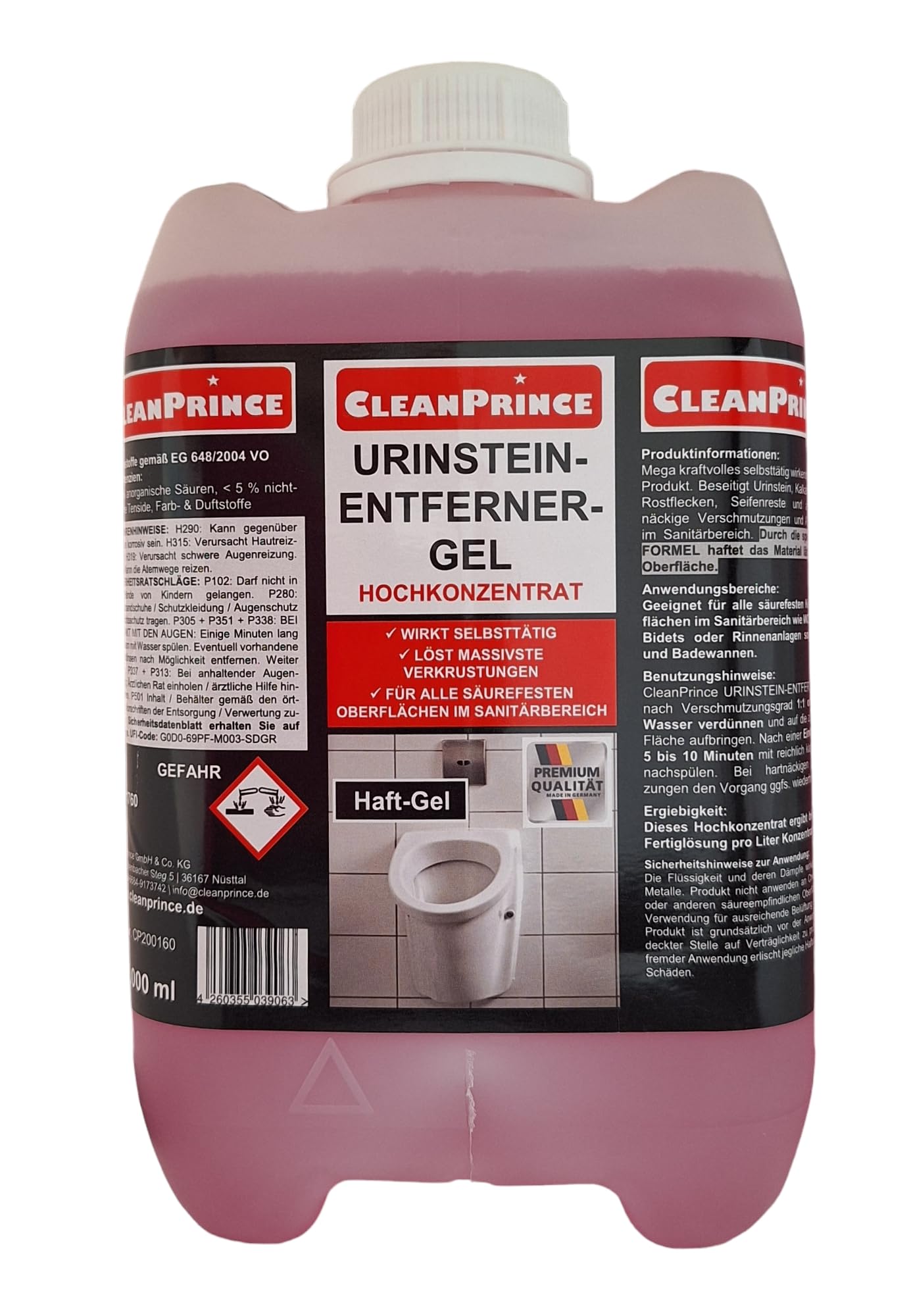 Urinsteinlöser Gel gelförmiger Urinsteinentferner 5 Liter Haftgel Urinlöser