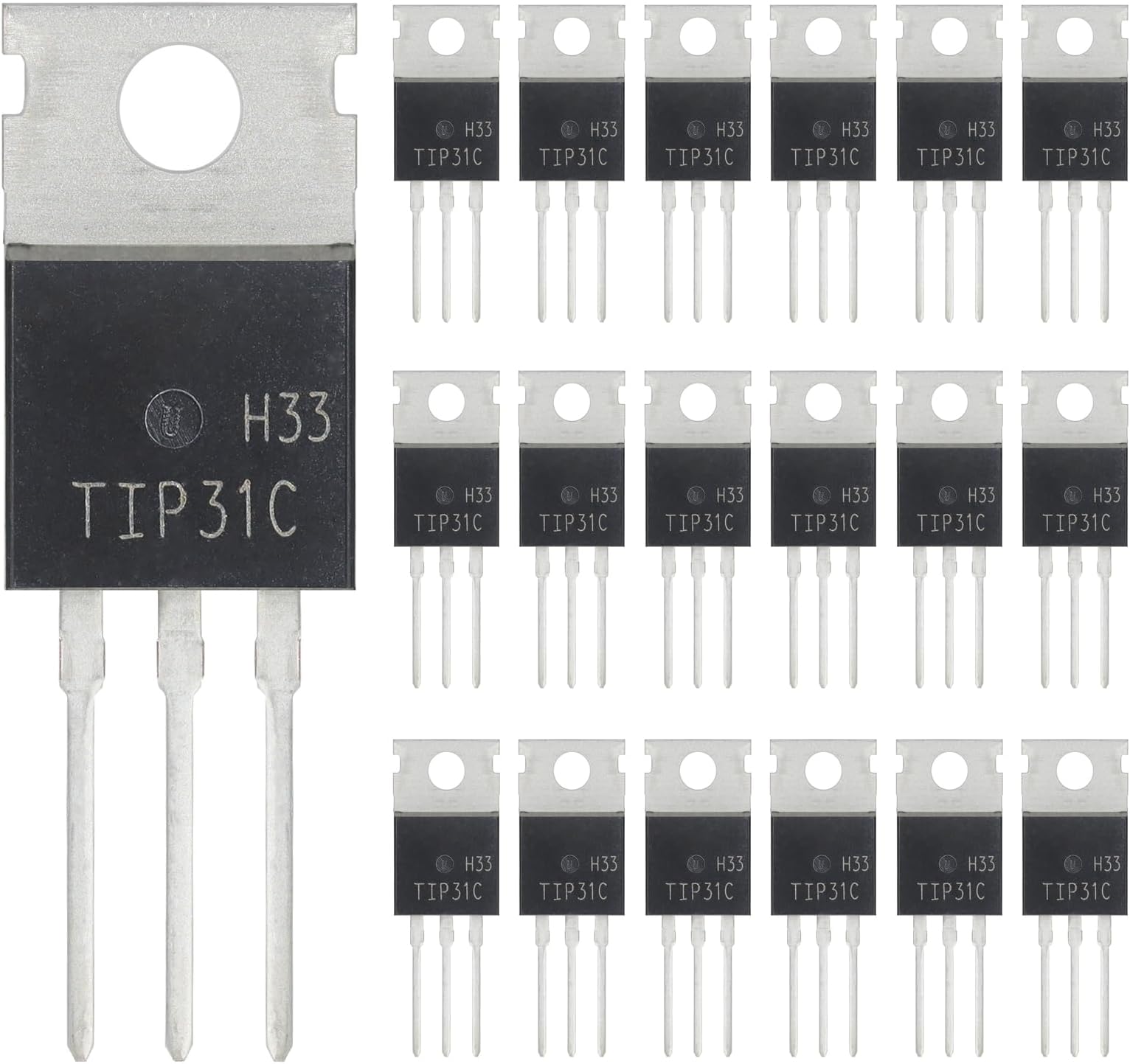TIP31C TIP31 NPN Silicon Power Transistor 3A 100V Darlington Transistors 3 Amp 100 Volt TO-220 (Pack of 20pcs)