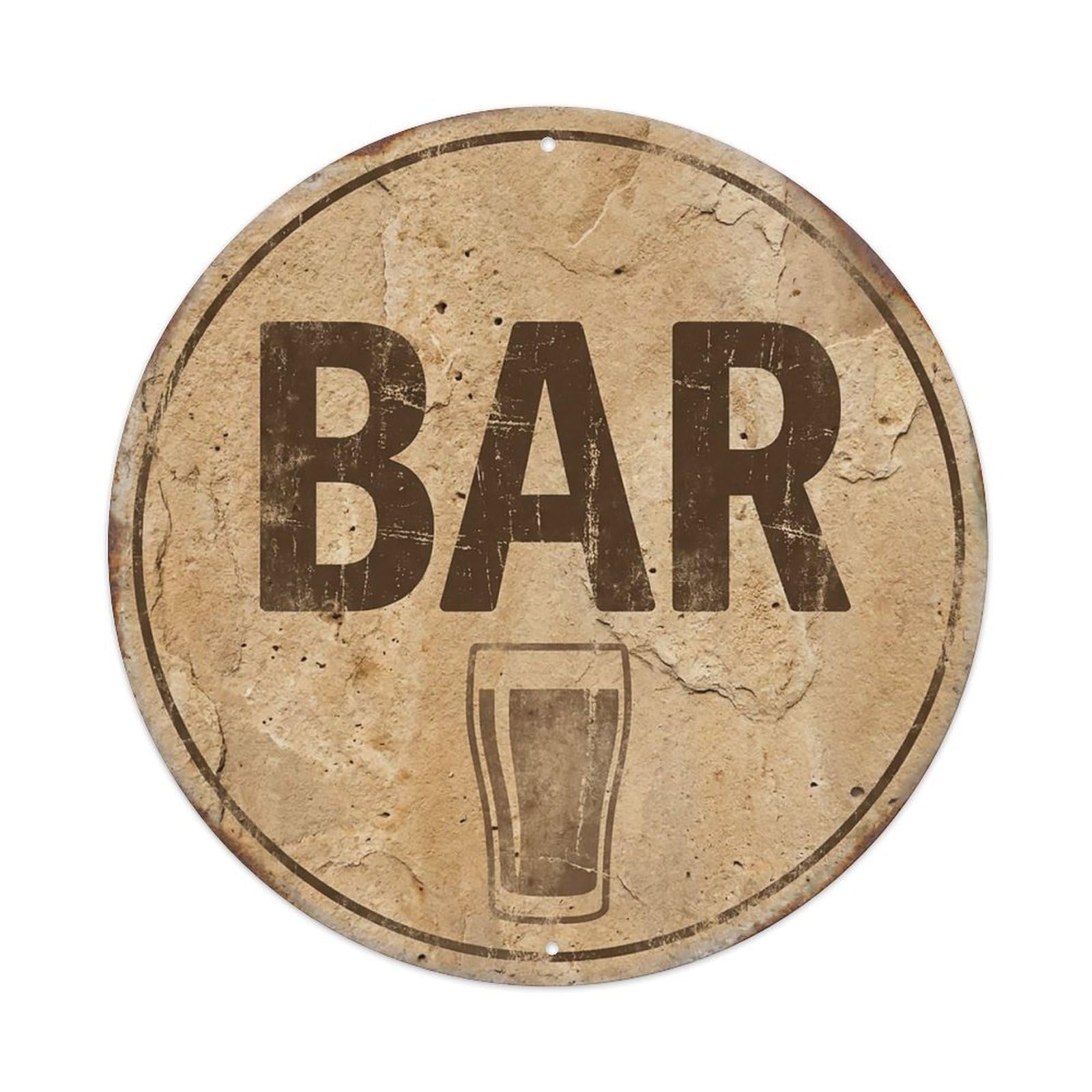 Vintage Beer BAR Sandstone Texture Retro for Pub Metal Tin Sign