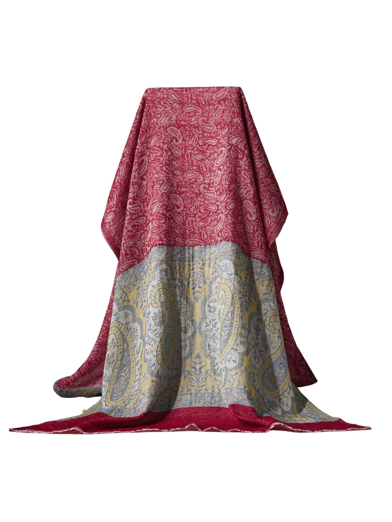 HangErFeng Damski kaszmirowy jedwabny szalik z nadrukiem paisley szal miękki 1665