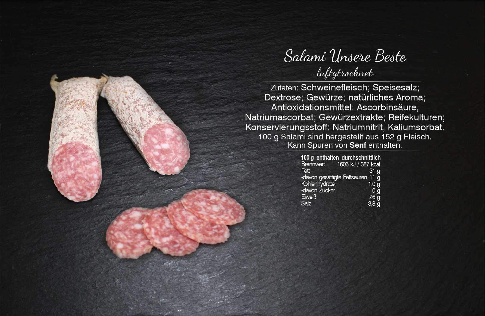 Wurstpaket mit Salami und Kochsalami I Salami Paket XXL I Wurst aus dem Thüringer Wald