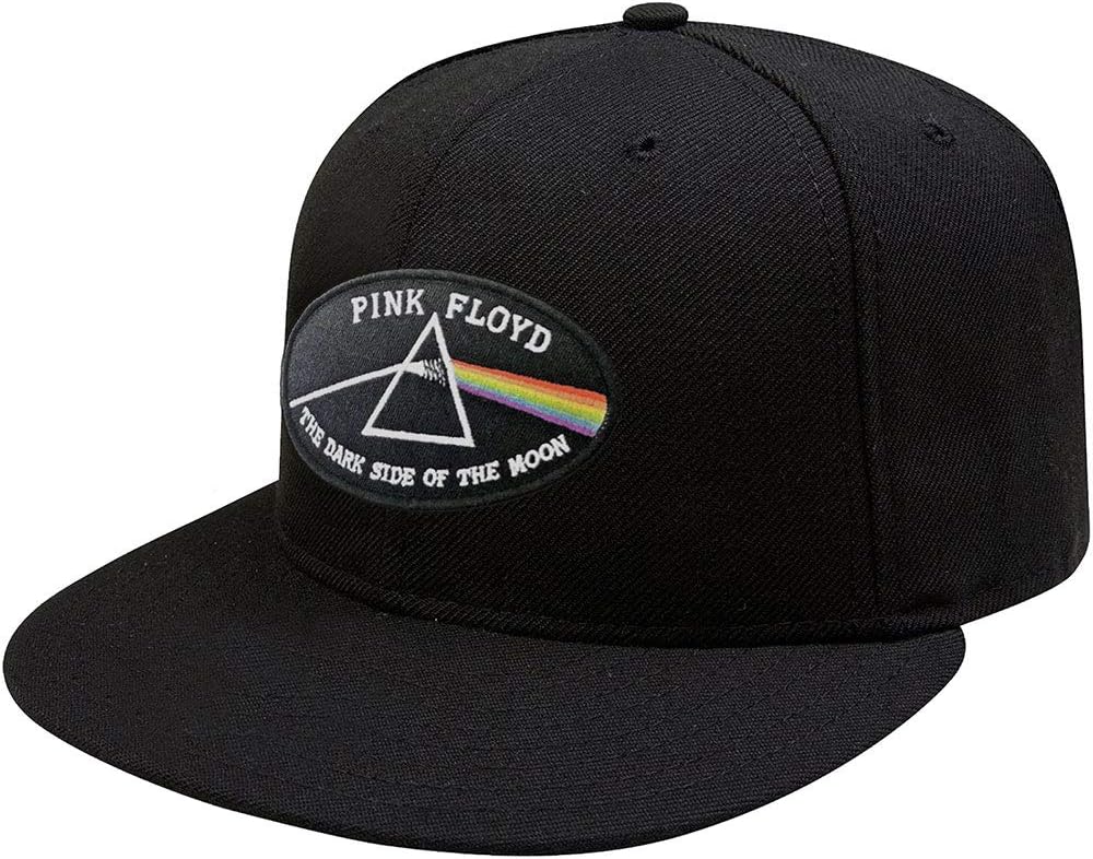 Pink Floyd Men's The Dark Side of The Moon Black Border Snapback Baseball Cap Adjustable Black