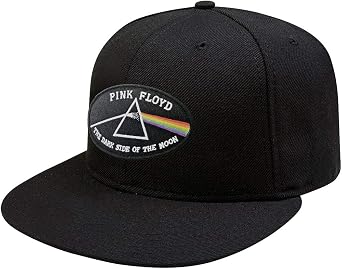 Pink Floyd Mens The Dark Side of The Moon Black Border Snapback Baseball Cap Adjustable Black