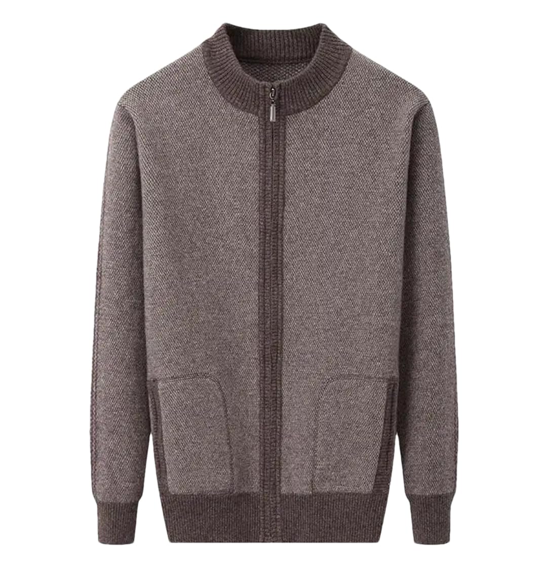 Cardigan épais hommes FLXHSA pull grand tricoté gilet décontracté zippé - 8