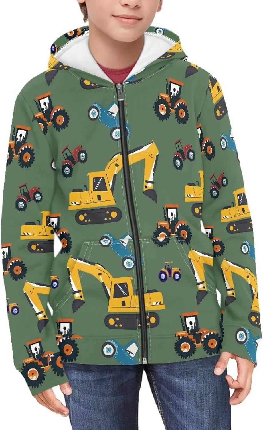 Boy Zip Up Hoodie Size 6-16 Years Old Soft Long Sleeve Sweatshirts for Teens Casual Jackets with Hood