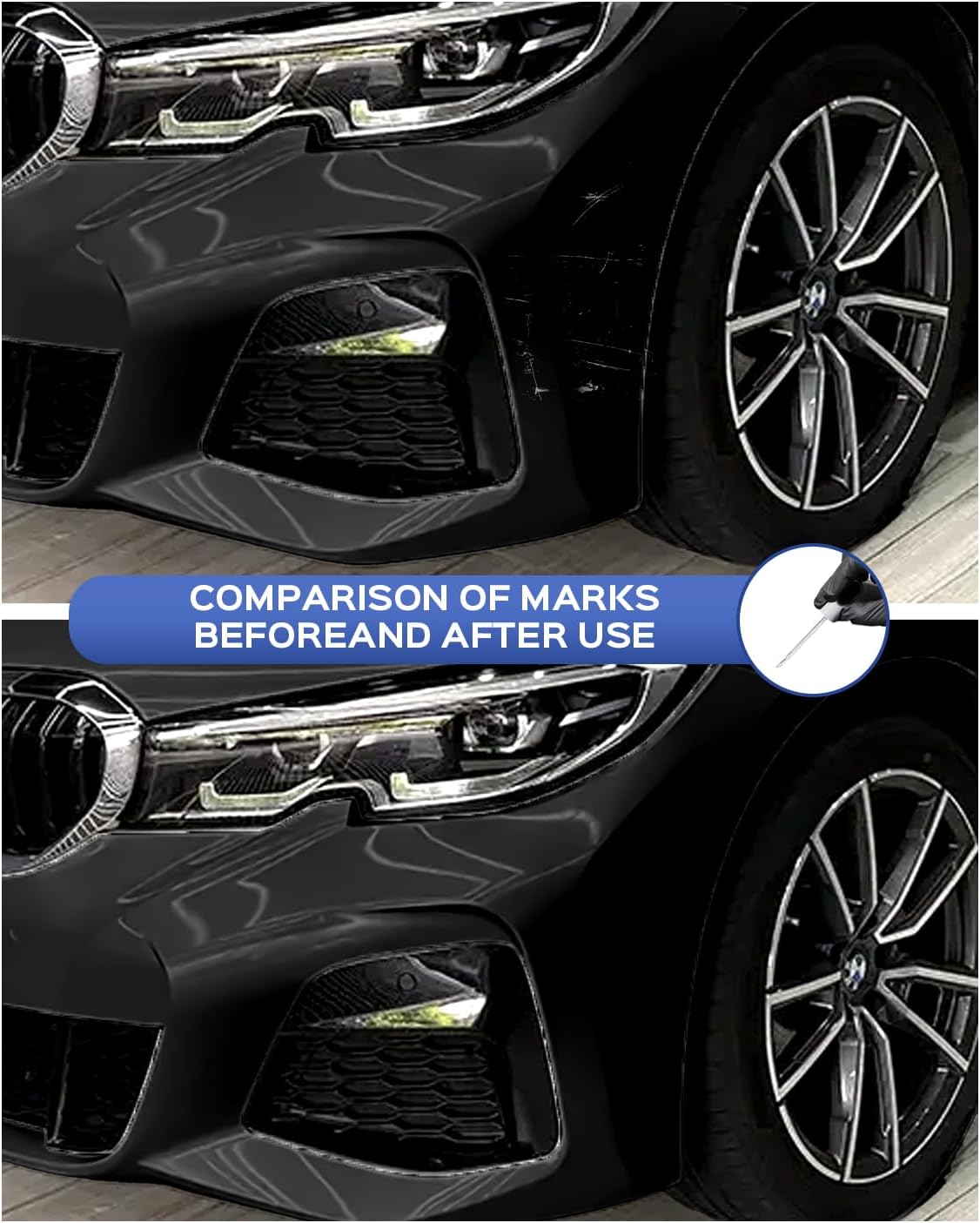 475 Black Sapphire Metallic Touch Up Paint Repair Kit Compatible with BMW - DIY Kit Exactly Matches Chips and Nicks