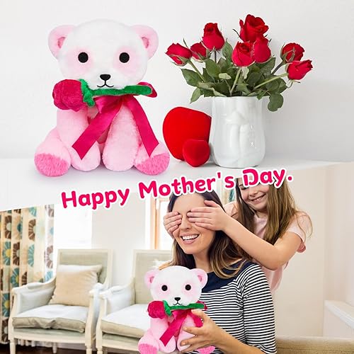 Miniatura 2 de JIZWPOOM Peluche de panda, oso de peluche de panda rosa, ideal para niños, fiesta de panda rosa, decoración del hogar