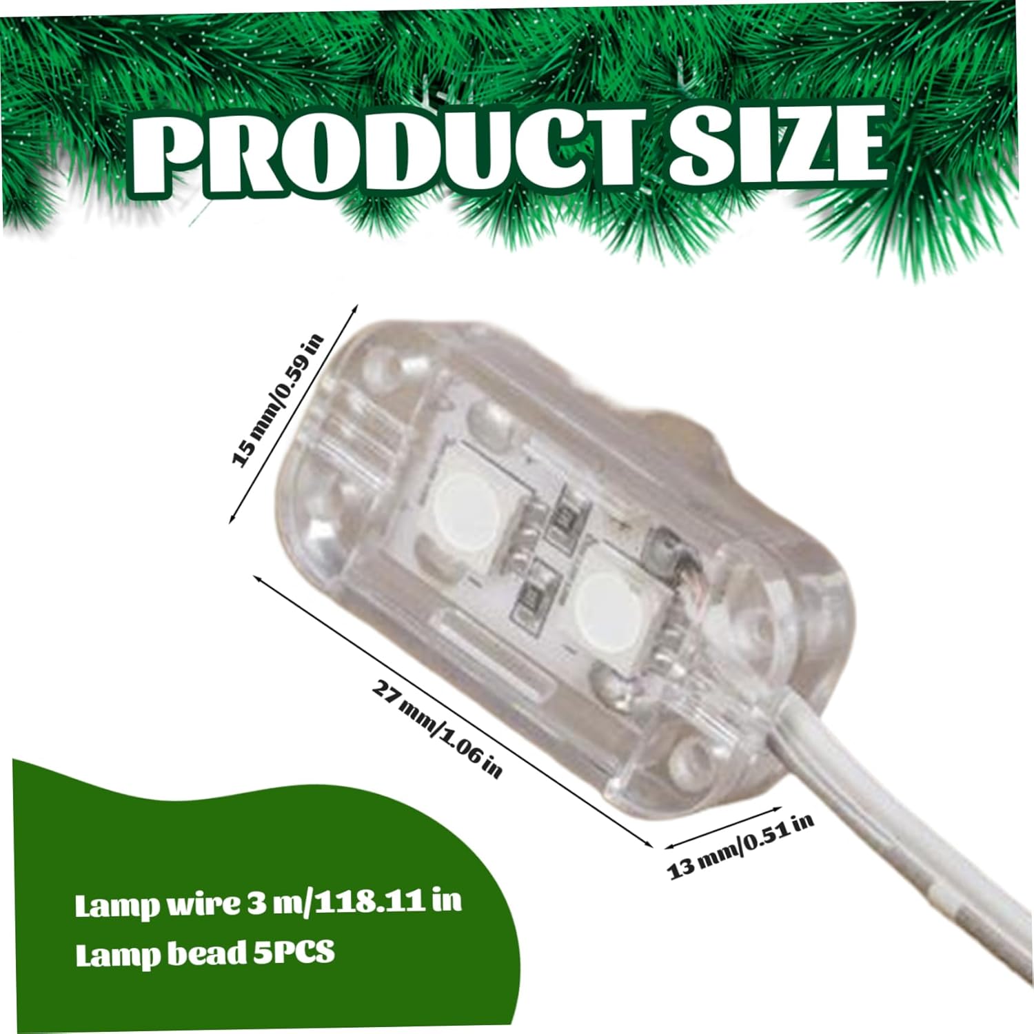 Led Module Lights|LED Module, Waterproof 5led Inflatable Light Strip, Plastic Small LED Light with Cable for Yard Holiday Inflatables, Christmas Blowups
