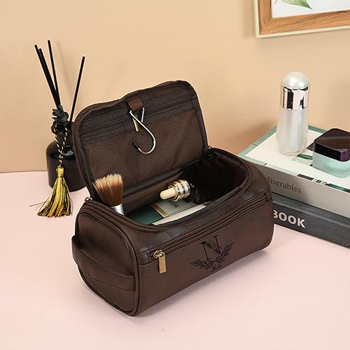 Miniatura 3 de EAQ Neceser personalizado para hombres, kits personalizados de cuero Dopp organizador de viaje personalizable con nombrelogotipo grabado para