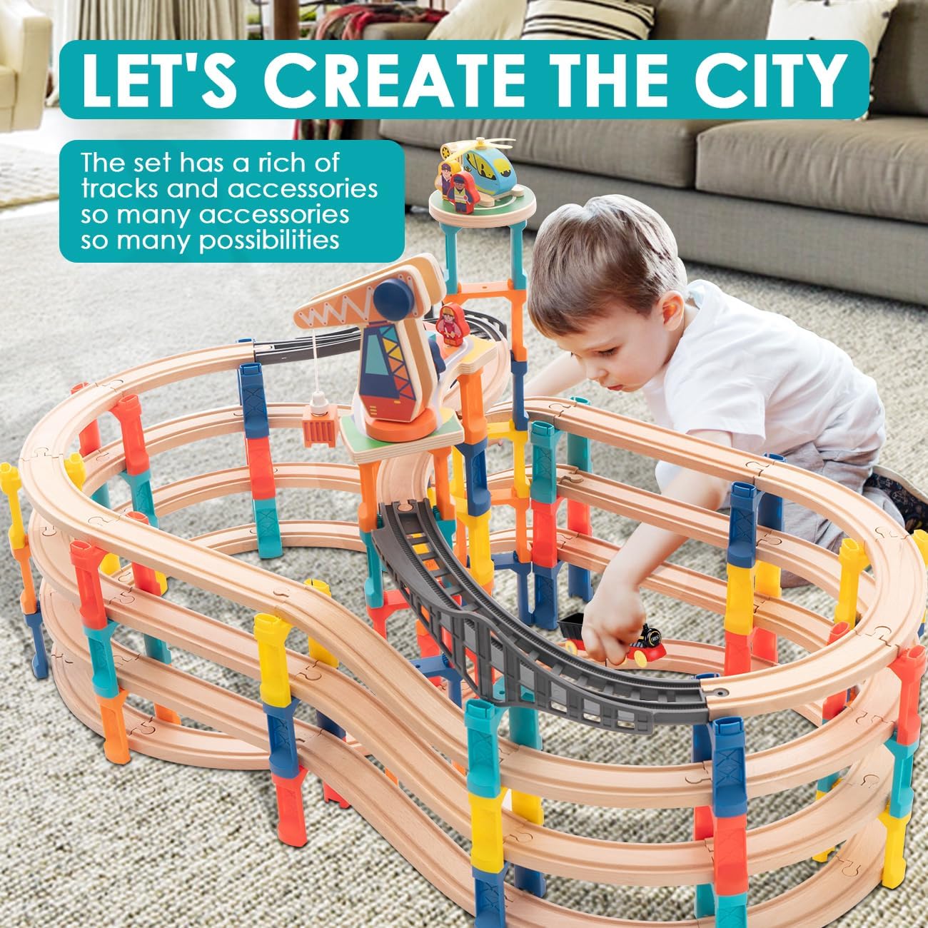 Juego De Tren Del Bosque Con Vías Ampliables 21 Piezas - Regalo Educativo Para Niños De 3 A 8 Años, Pista Magnética