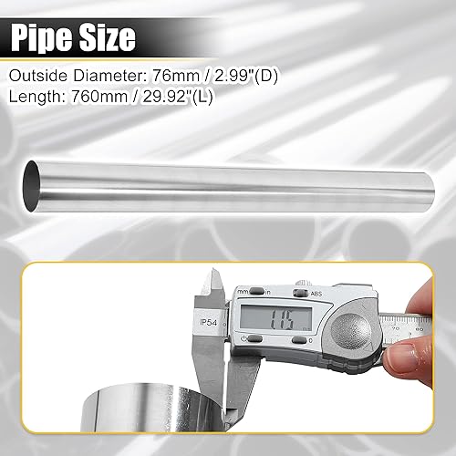 Miniatura 23 de X AUTOHAUX Straight 4" OD 35" Length DIY Custom Mandrel Exhaust Pipe 4 Inch Tube Pipe T304 Stainless Steel Universal Fit