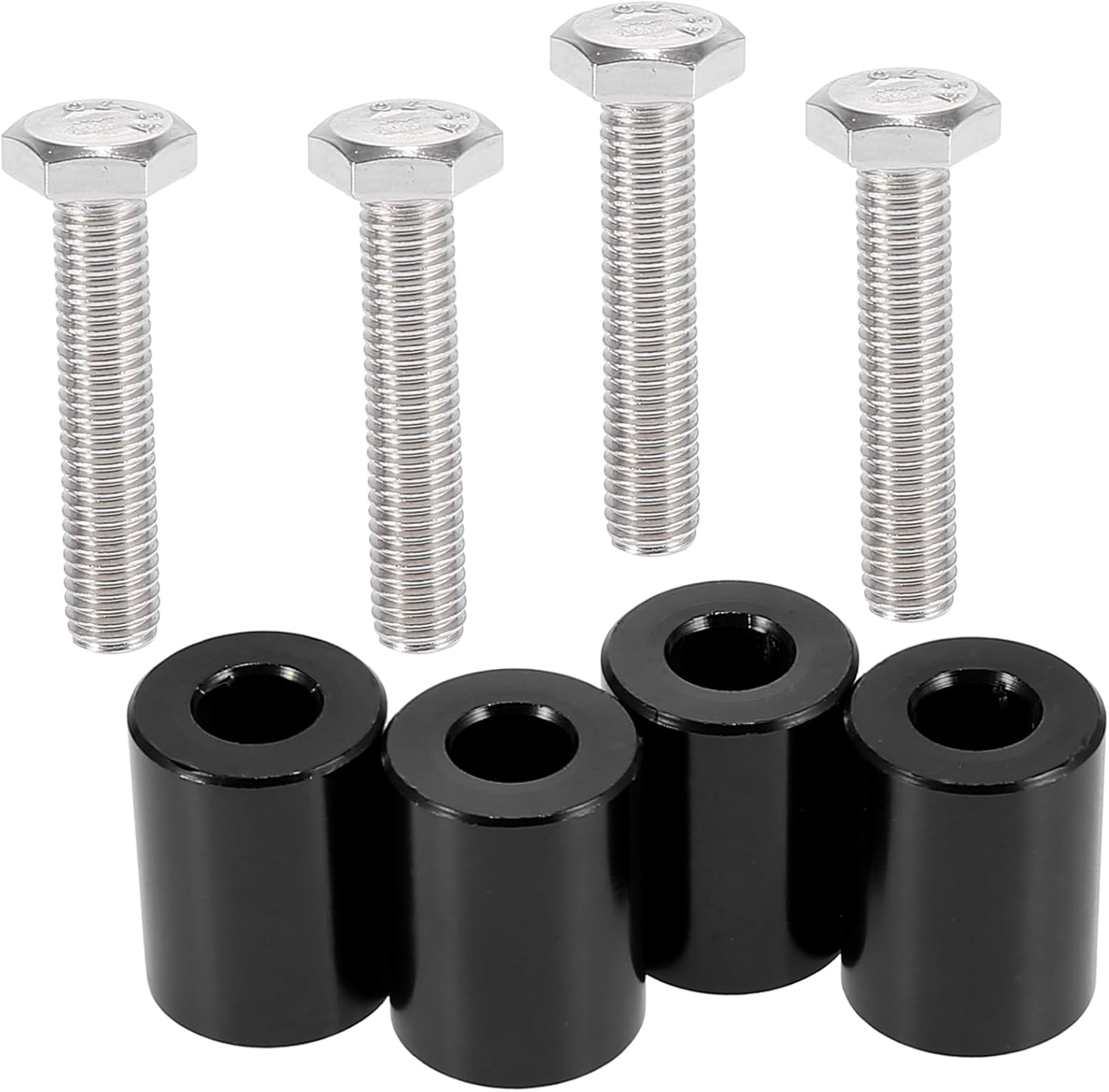 X AUTOHAUX Car Engine Motor Hood Vent Spacer Riser Hood Vent Spacer Riser Kit Aluminum Alloy 8mm Black