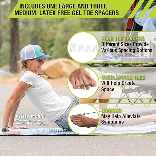 Miniatura 5 de Pro-Tec Toe Relief & Support, 4 Pack Gel Toe Caps or 4 Pack Toe Spacers for Bunion Relief, Toe Alignment & Toe Protection, Foot Care for Men & Women