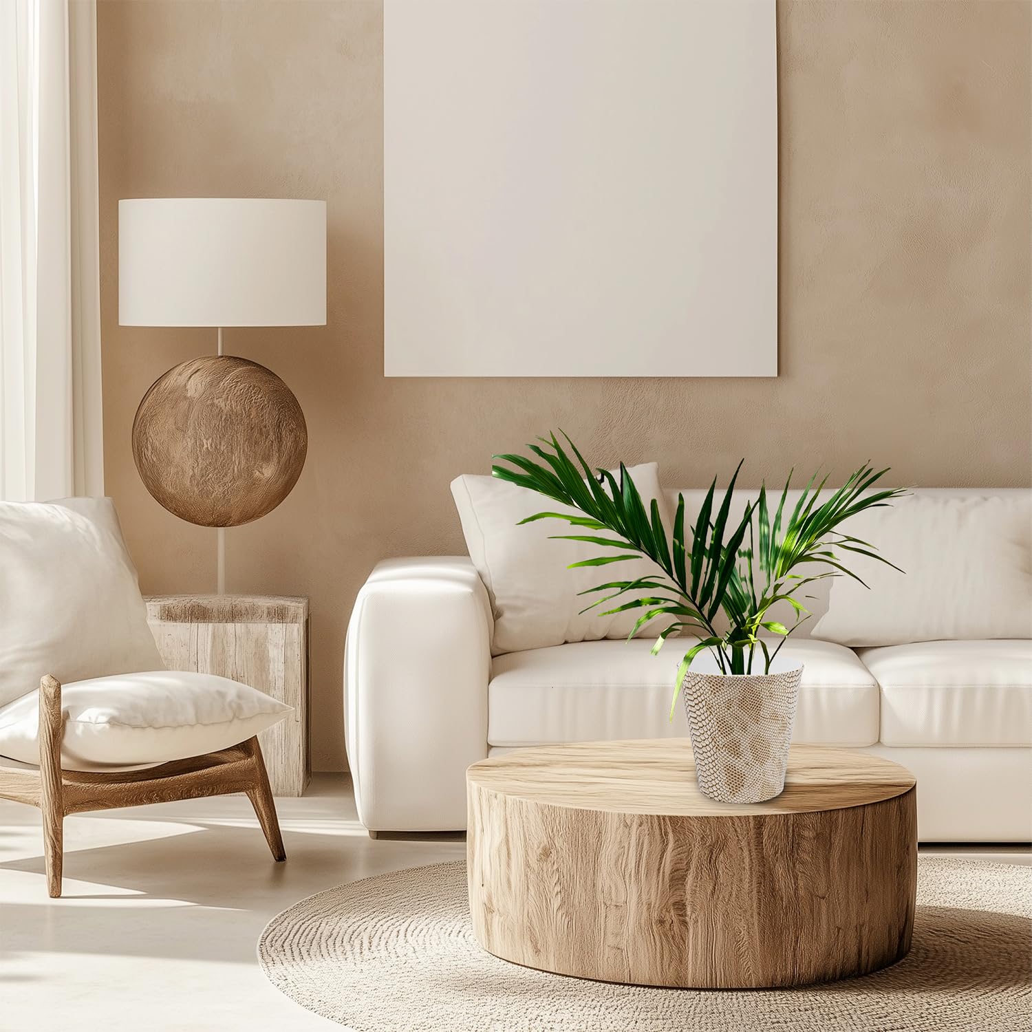 Septe Maison Deluxe – Vaso Decorativo da Interno ed Esterno in Ecopelle Lavabile – Design Moderno e Resistente – Ø18,5xH18 cm – Complemento d’Arredo Elegante per Casa e Giardino (Snake)