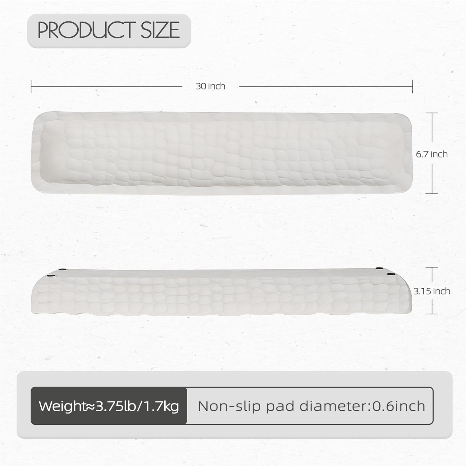 Oakrain 30 inches Large Decorative Bowl for Home Decor, White Dough Bowl with Hand Carved Irregular Texture, Unique Table Centerpieces, Wooden Home Decor Accents for Farmhouse Boho Rustic Style