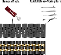 Vista 6 de Juntan Correa de reloj de liberación rápida de 7 cuentas, 0.787 pulgadas, 0.867 pulgadas, correa de reloj de acero inoxidable para hombres