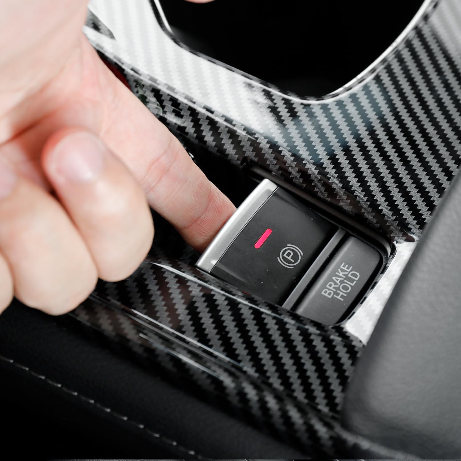 YINGTUU for Honda Accord 10th Gen 2018 2019 2020 2021 2022 Accessories Interior Stickers Gear Shift Panel Cover Decals Carbon Fiber+red 3PCS (Gas Version)