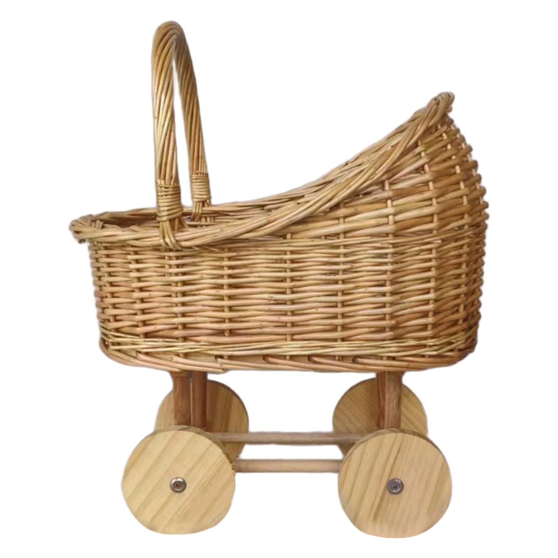 Panier décoratif pour baby shower et fêtes, support en osier avec roulettes
