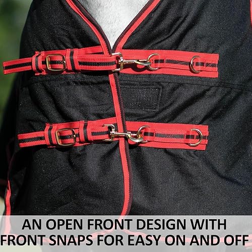 Miniatura 8 de Blizzard - Hoja de participación de caballo  Cuello alto  Talla 78  Negro  Exterior de poliéster de 1200 denier  Cuello Euro Fit  Surcingle cruzado