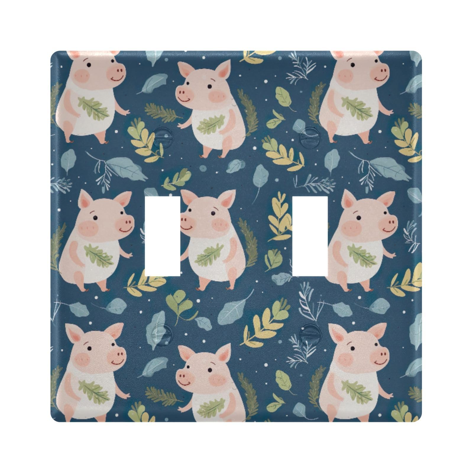 UMIRIKO Cute Pig Light Switch Cover Plate Covers Decorative Double Toggle Home Decor 202a8883
