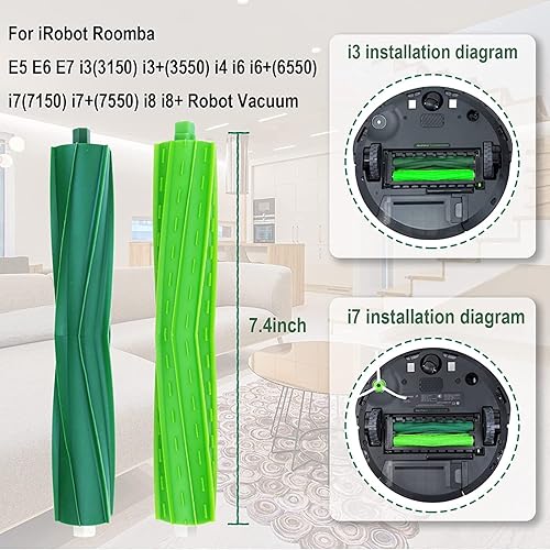 Miniatura 4 de 1 juego de cepillos de rodillo de repuesto compatibles con iRobot Roomba E & I & J Series, i7 i7+ i3 i3+ i6+ i8+ j7 j7Plus E5 E6 E7, accesorios de