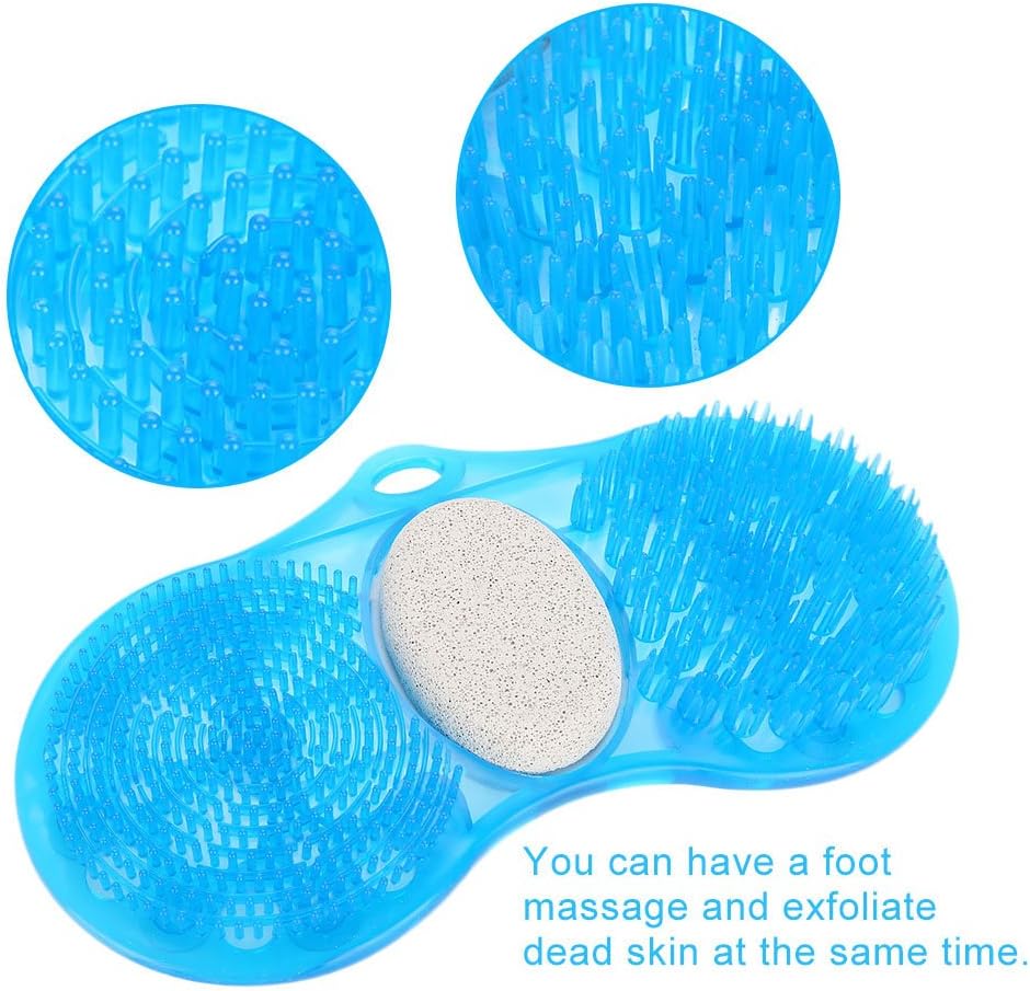 YUYTE Foot Scrub Acupressure Massager, Shower Scrubber Mat, Anti Slip Bath Mat, Pumice Stone Exfoliating Foot Cleaner