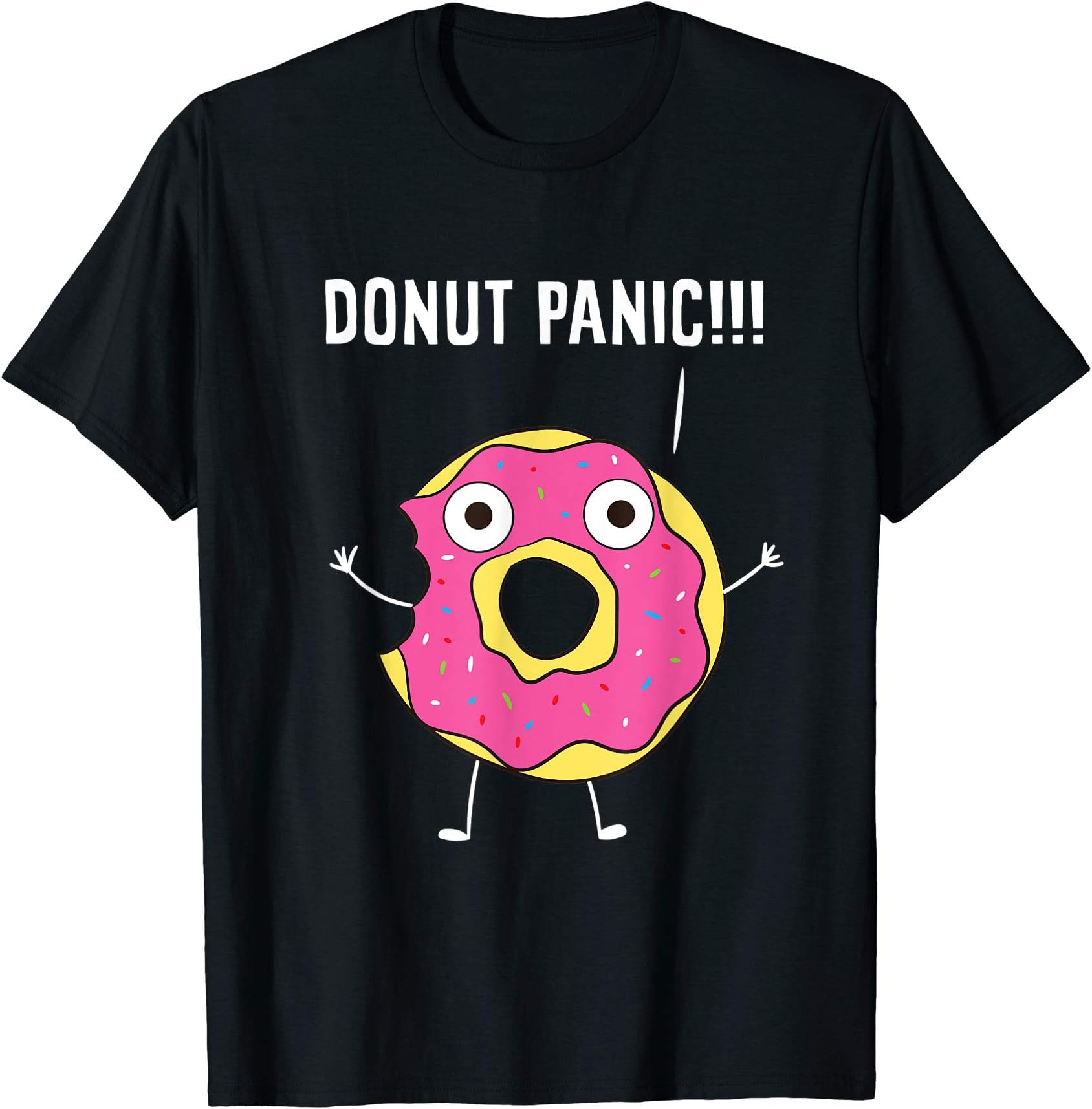 Funny Donuts Gifts and Donut SayingsDoughnut Donut Panic No Panic Funny Donuts T-Shirt