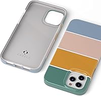 Vista 7 de Casely Funda para iPhone 11 Pro Max Paint The Town Rayas de Bloques de Color Diseño Clásico Ultra Delgado