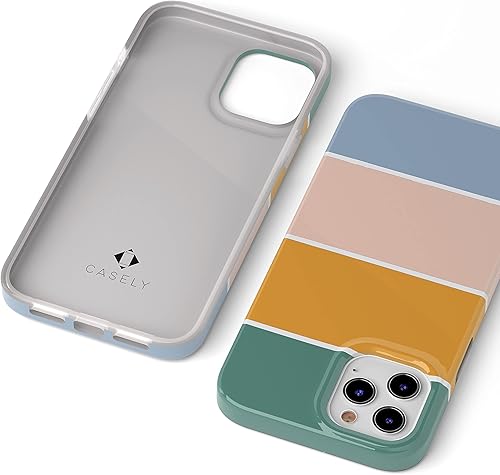 Miniatura 7 de Casely Funda para iPhone 11 Pro Max Paint The Town Rayas de Bloques de Color Diseño Clásico Ultra Delgado