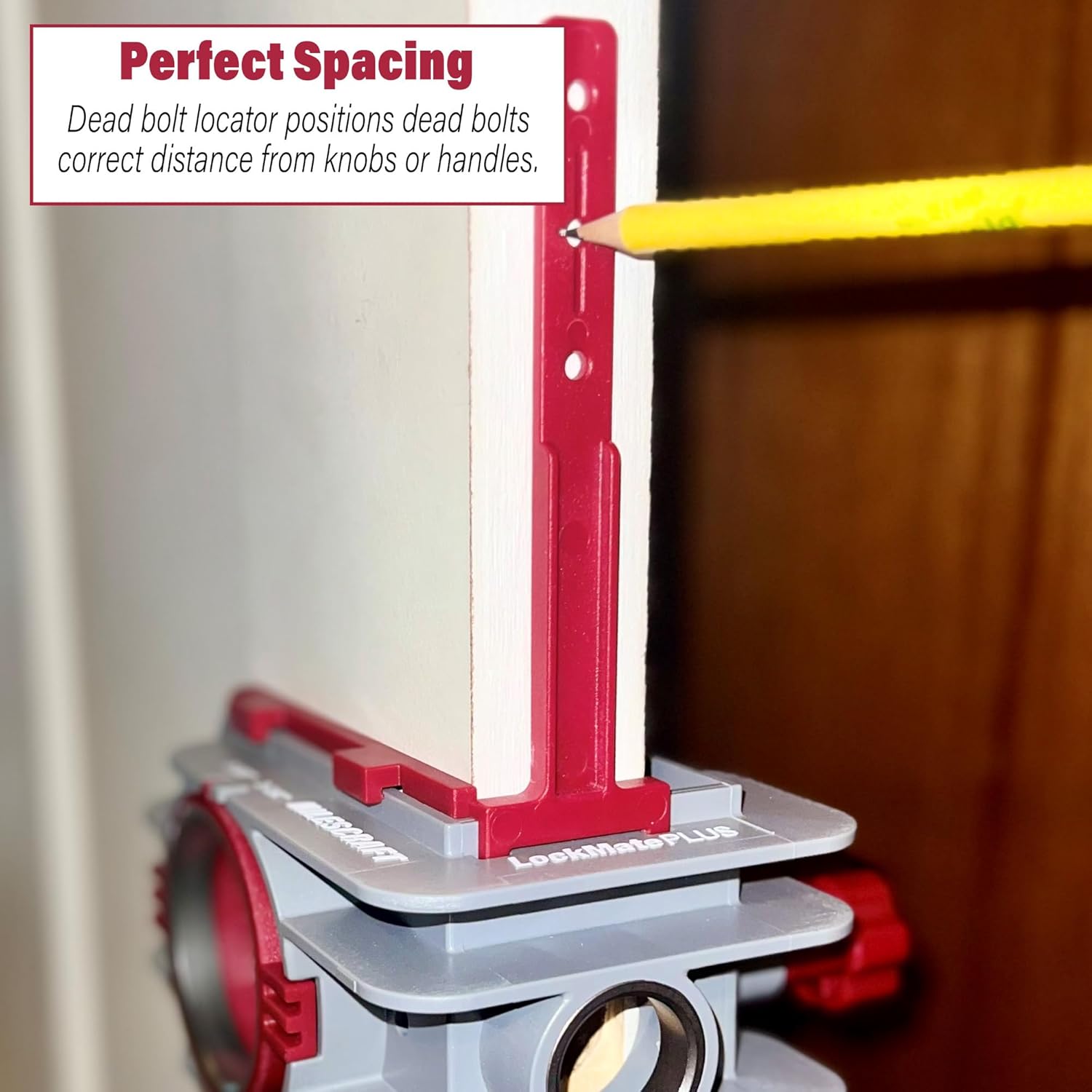 Milescraft 1338 Lock Mate PLUS – Self Clamping, Professional Door Lock Installation Kit, Door Lock Jig for Wood/Metal Doors with 1-3/8” and 1-3/4” Thickness. Bi-Metal Cobalt Hole Saws Included