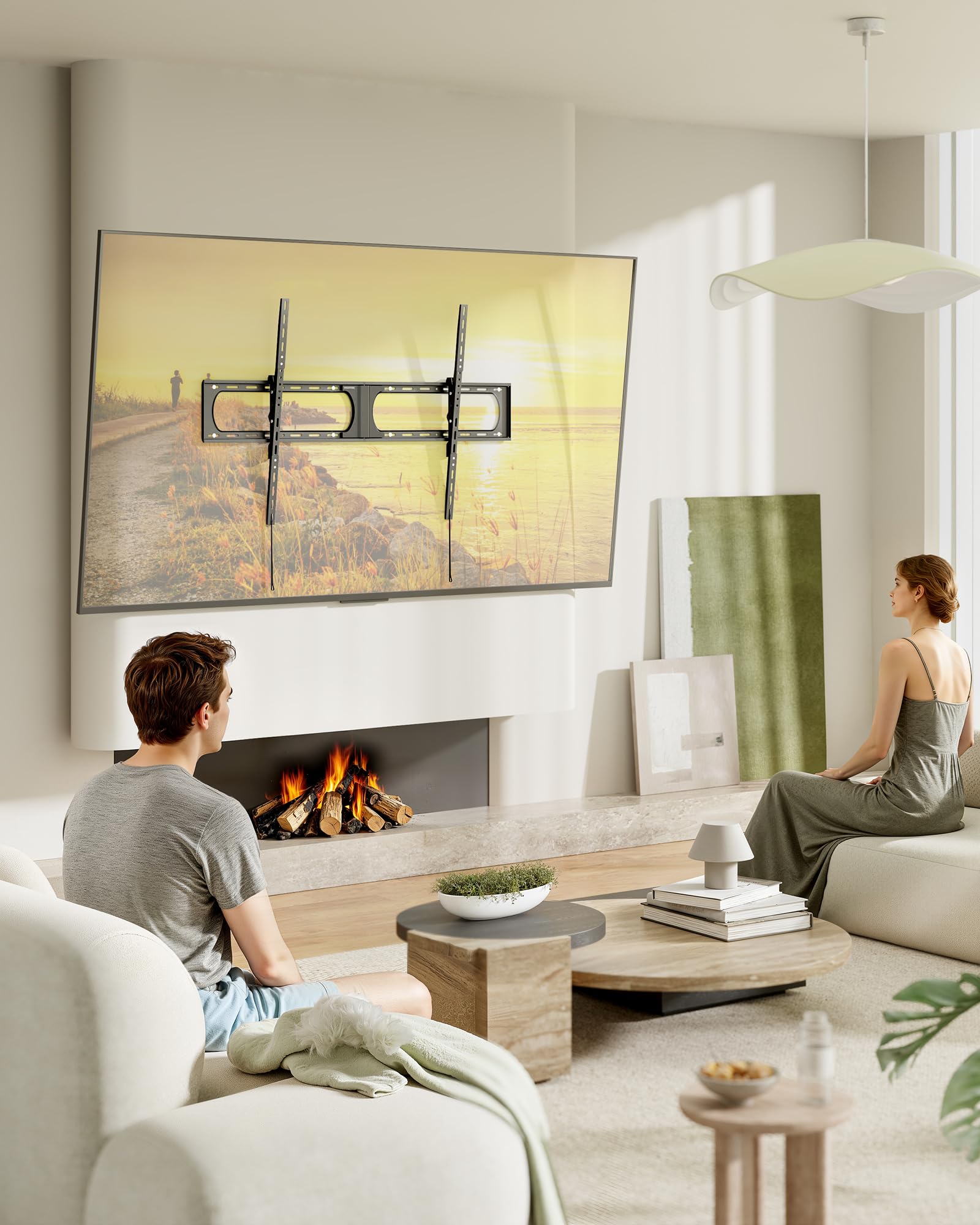 monTEK Soporte de Pared para TV 37-140 Pulgadas | Inclinable, Resistente hasta 136 kg, Perfil Ultra Delgado, VESA Máx 1200x800 mm, Apto para Pantallas Planas y Curvas