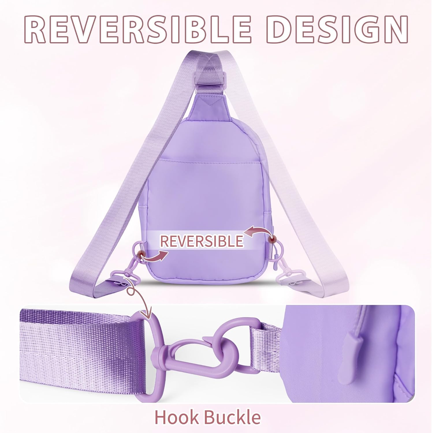 YOOLIFE Small Sling Bag - Birthday Gifts for 9 10 11 12 13 14 15 16 Year Old Girls, Birthday Gifts for Girl Daughter Sister, Initial Cross Body Purses for Girls Sling Bag for Teens (Purple T) - Image 6