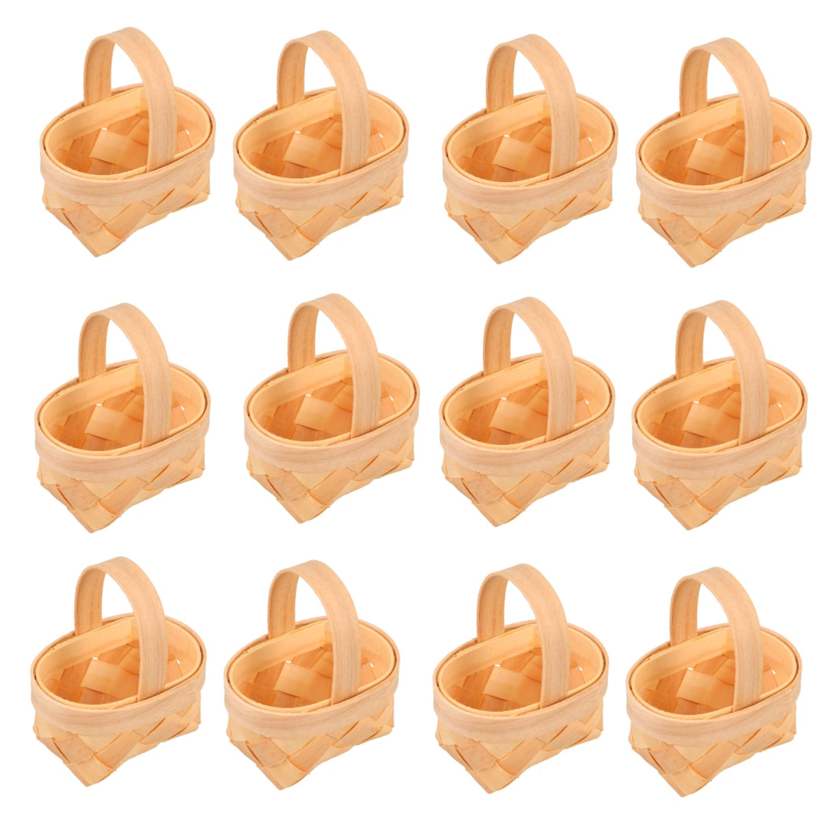 Happyyami 20pcs Mini Woven Candy Baskets Rattan Handheld Baskets for Boys and Girls Toys Candy Storage