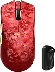 ATTACK SHARK X11Ultra 8K Carbon Fiber Wireless Gaming Mouse-Red+Tape | 42000 DPI-PAW3950 MAX Sensor-63g Lightweight,Nordic 54L15 MCU Chip,Wired/BT/2.4Ghz,100 Million Clicks,Programmable for PC Mac