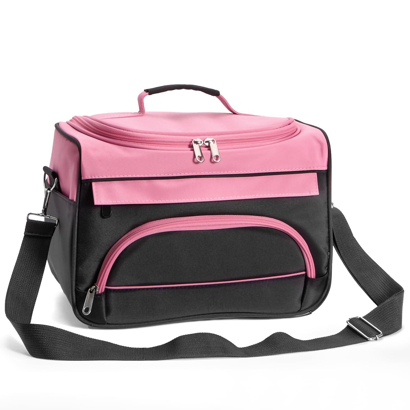 Travel Medicine Bag Organizer, Medicine Organizer Storage, Pill Bottle Organizer Storage, Medicine Kit, Travel First Aid Kit Bags Empty, Travel Emergency Kit (Bag Only) -Black & Pink