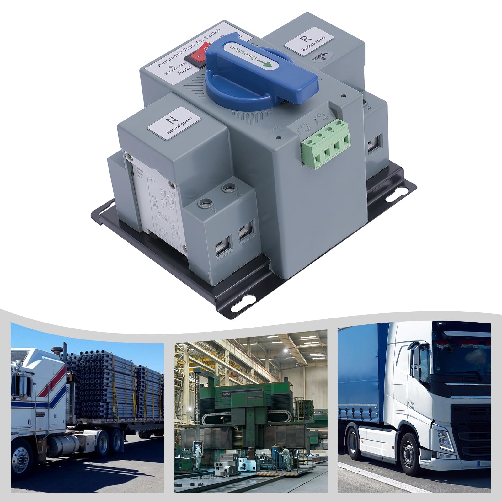 Dual Netzteil Switches 2P 63A 220V Dual Power Automatischer Umschalter Transferschalter Lastumschalter Doppeltransferschalter für Haushaltsstrom, Wechselrichter, Solar