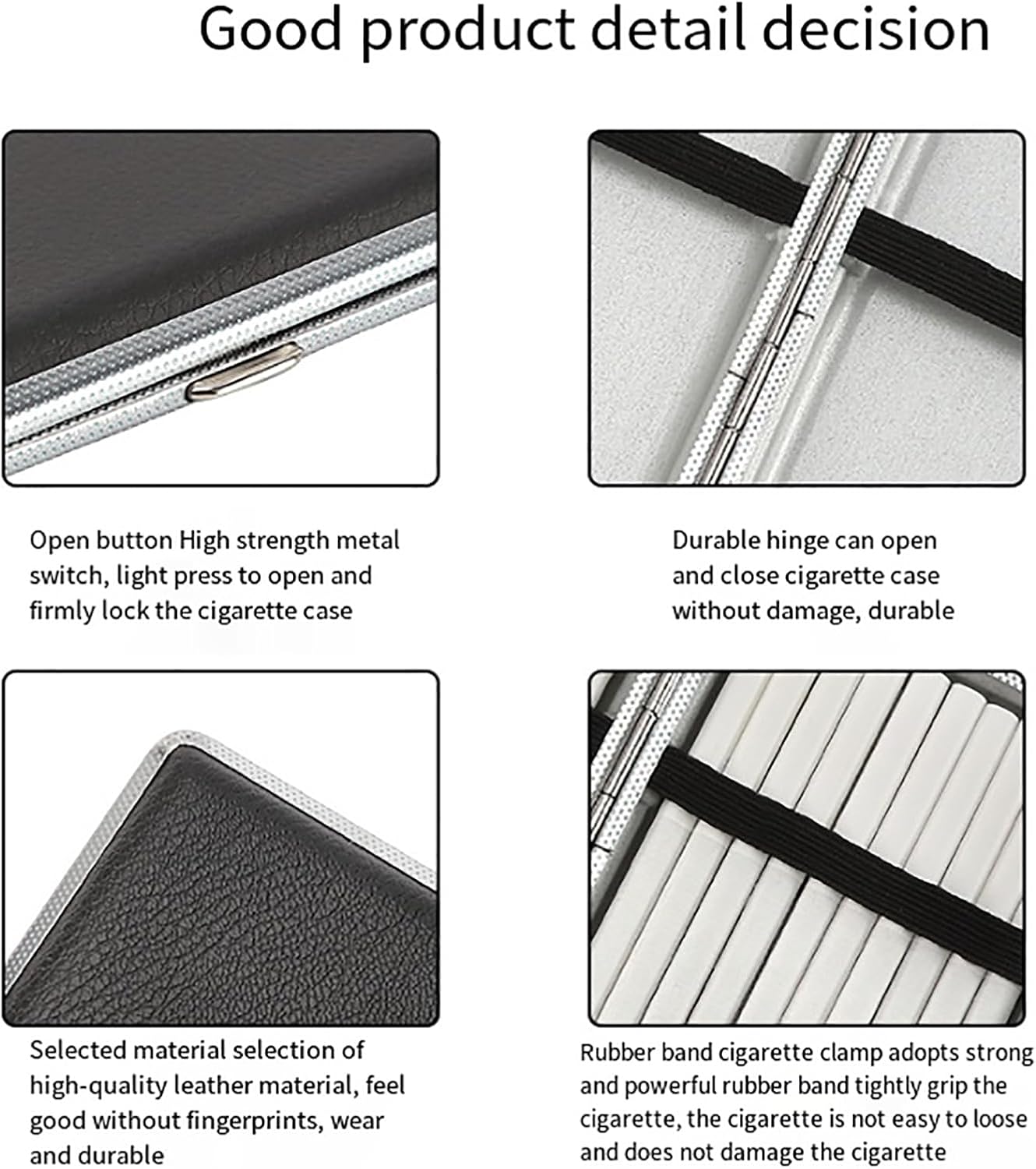 Cigarette Case - Stylish and Portable Cigarette Cases Dispensers, with PU Leather Surface - Holds 14 Regular or King Size Cigarettes - for Men and Women