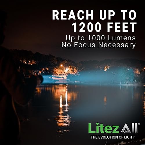 Miniatura 5 de LitezAll Linterna LED recargable suave al tacto, 70 lúmenes, haz híbrido, linterna compacta ultra ligera con cuerpo de resina resistente, agarre de