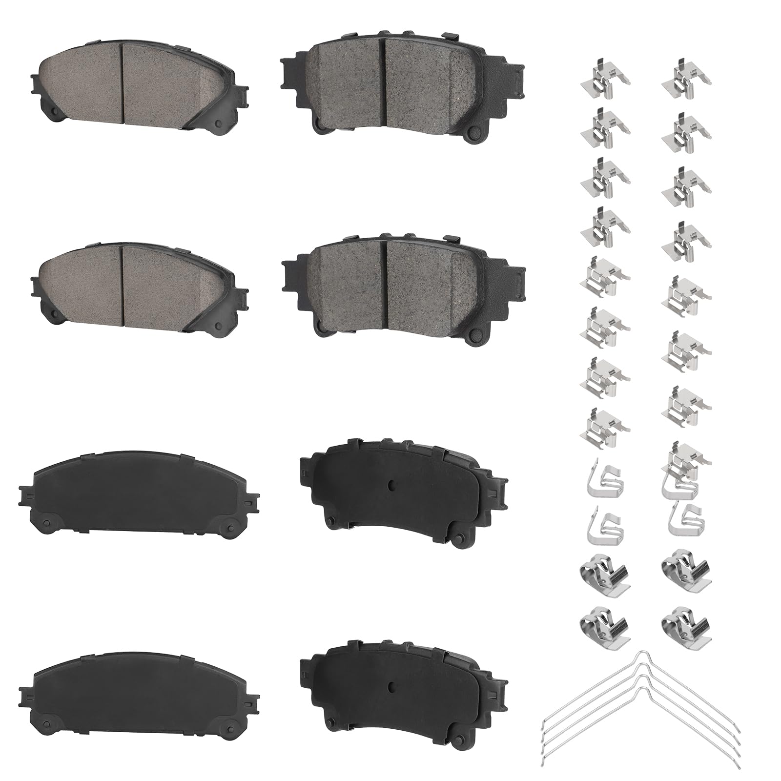 ILONPA Front & Rear Ceramic Brake Pads (8-Piece)