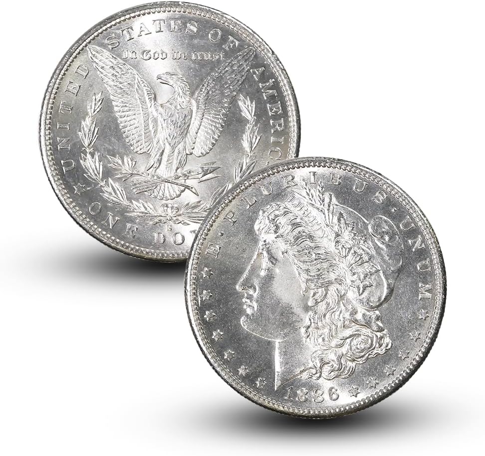Antique 1886 S Morgan Silver Dollar Coins, American Silver Coins, Vintage U.S. Ancient Coin, Lucky History Decor Old Coin, Complete Set Morgan Dollar