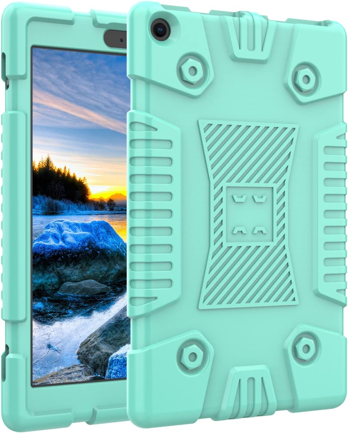 Tablet Travel Compatible with children Compatible with fire HD 8 Case 2018/2016,Compatible with Kindle Fire HD 8 Tablet Case Shockproof Rugged Drop Protection Cover Protection Cover Anti-fall Cas