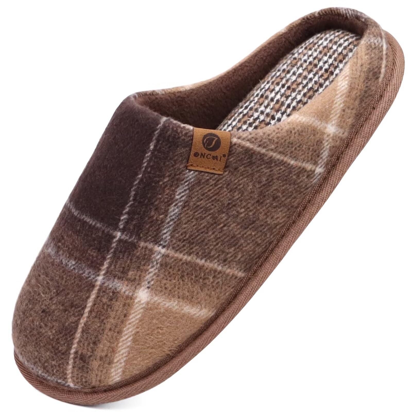 ONCAI Pantofole da Uomo Invernali, Comoda Memory Foam Calde Scarpe da Casa in Lana Con Suola Antiscivolo Taglia 40-49 EU