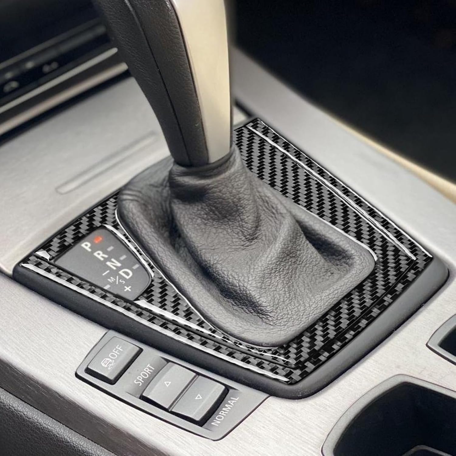Carbon Fiber PC Vinyl Cover Trim Sticker Accessories Decoration Compatible with BMW Z4 E89 2009-2016. (Gear Shift Dashboard Frame 29, Black)