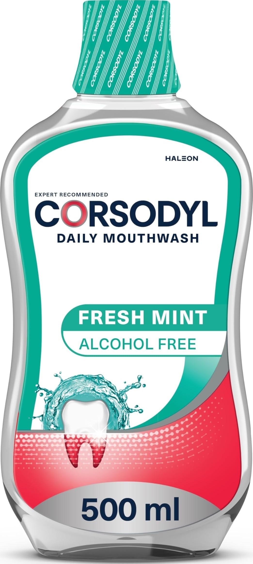 Corsodyl Fresh Mint Daily Gum Care Mouthwash, Alcohol Free, 500 ml