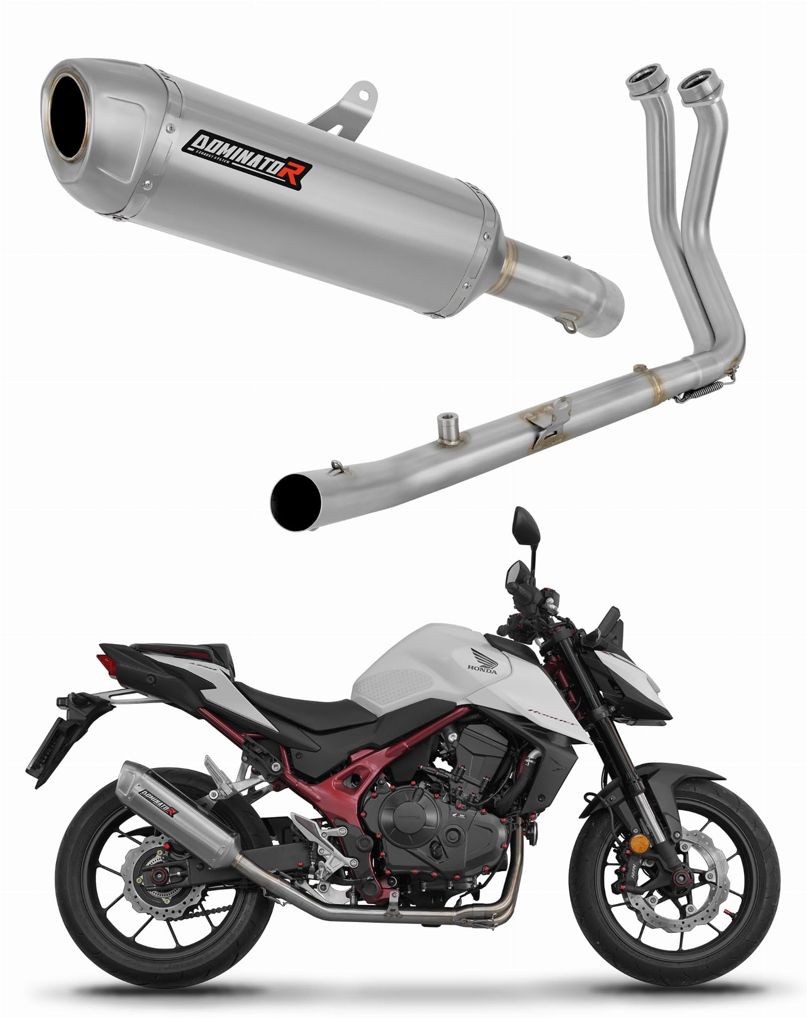 DOMINATOR Ligne complète d'échappement Collecteur Silencieux S6 compatible avec CB 750 Hornet 2024-2025
