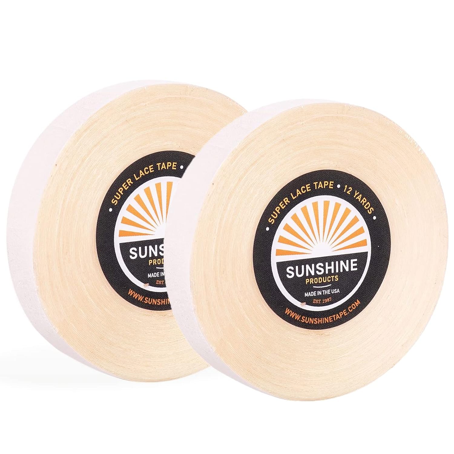 Sunshine Tape Sunshine (2 Pack) Double Sided Wig Adhesive Tape Roll 1" x 12 Yards - Made in USA