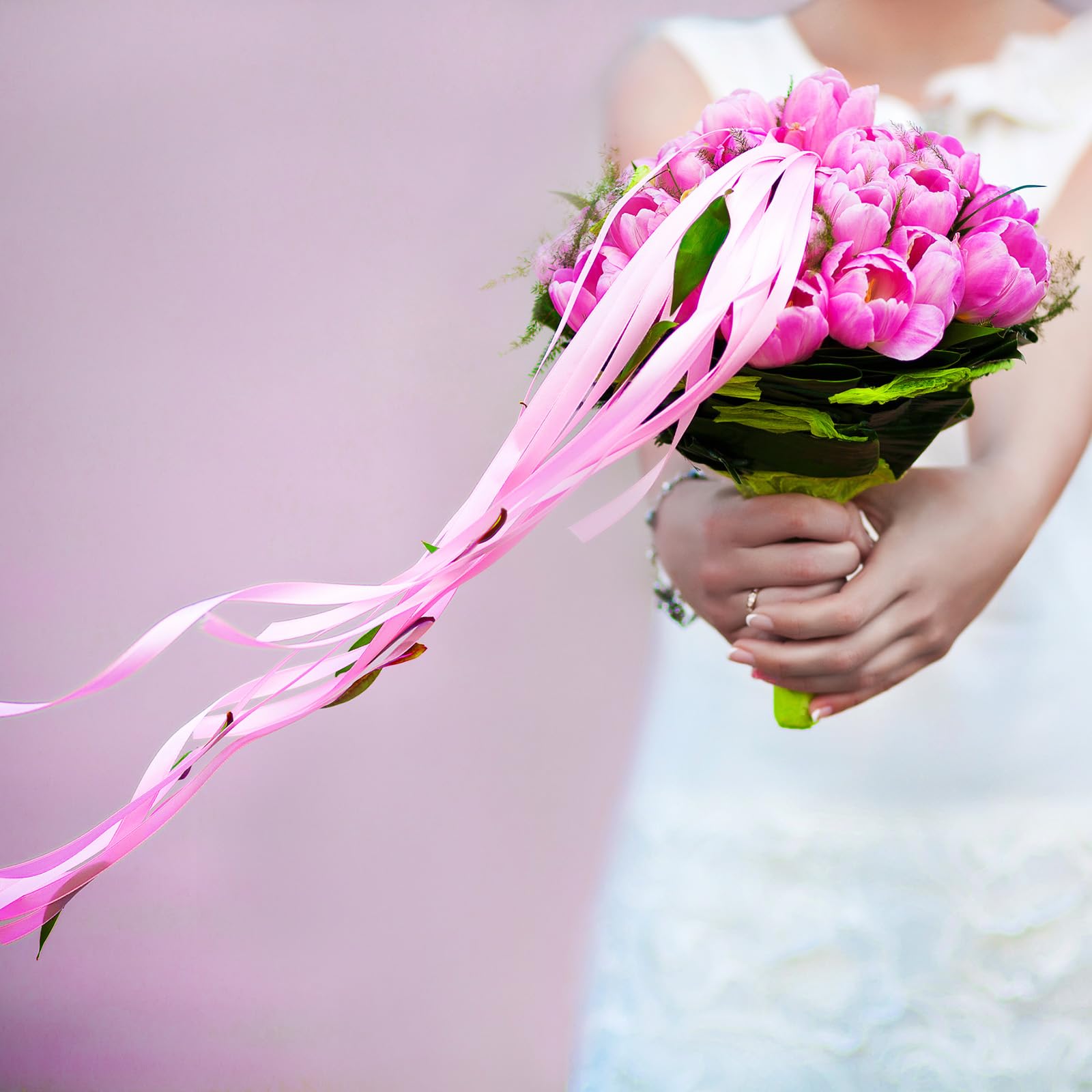 Ruban En Satin Épais Double Face En Gros-Grain De Soie De 70 Yards 210 Pieds Pour Emballage Cadeau Nuds Pour Cheveux Mariage Gateau Fleur 1 4 6mm Rose