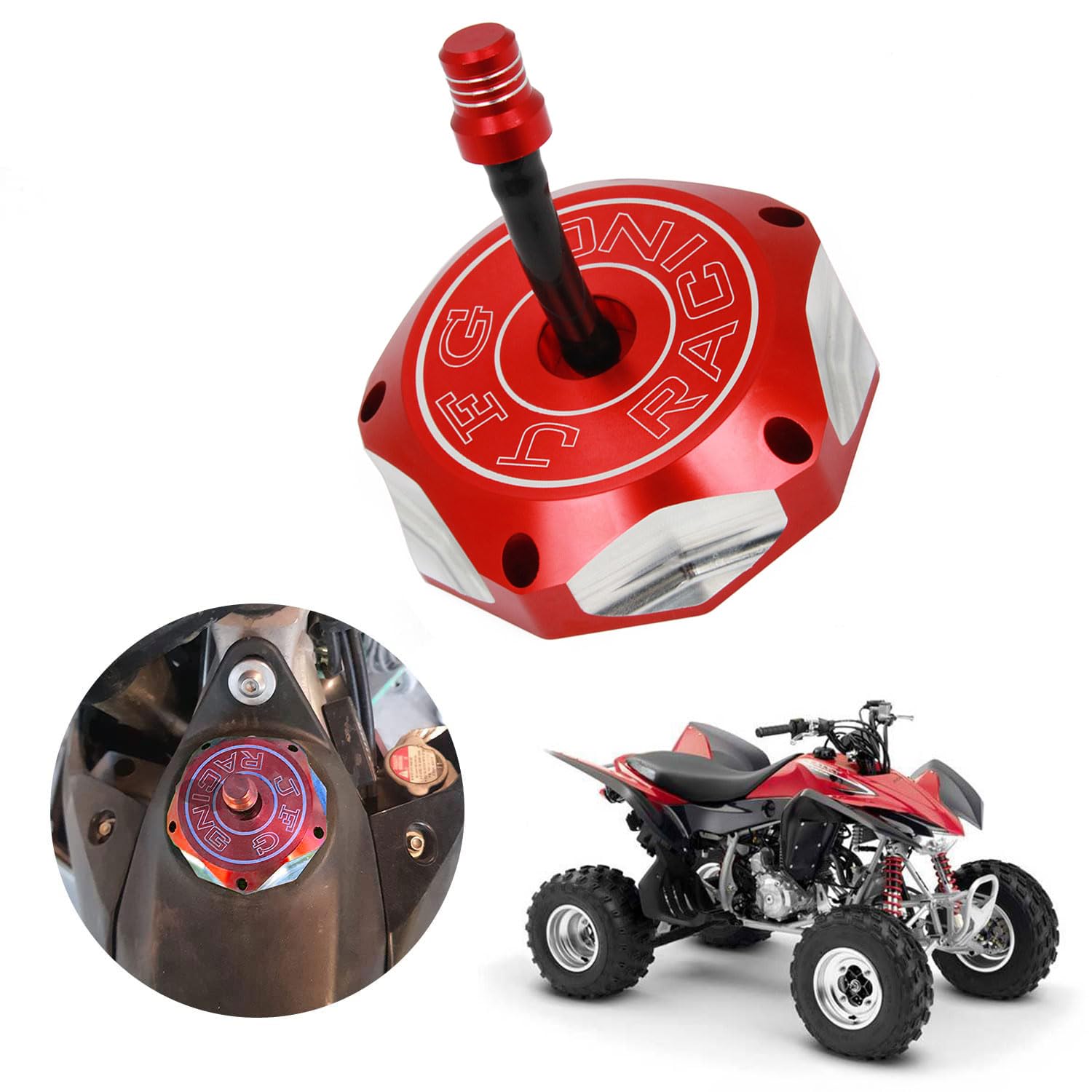 Amazon.com: JFG RACING ATV Gas Cap Fuel Tank Cap CNC for TRX 400EX